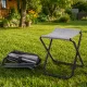 Folding Camping Stool with Metal Frame and Carrier Bag, Grey