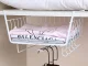 Under-Shelf Hanging Metal Basket with 5 Hooks and Paper Towel Holder, White