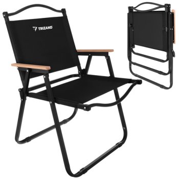 Folding Garden Chair Camping Seat TRIZAND 120kg, black