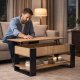 Lift-Top Coffee Table with Storage ModernHome 90 cm, oak sonoma