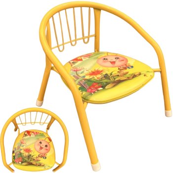 Stabils metāla bērnu krēsliņš ar mīkstu sēdekli