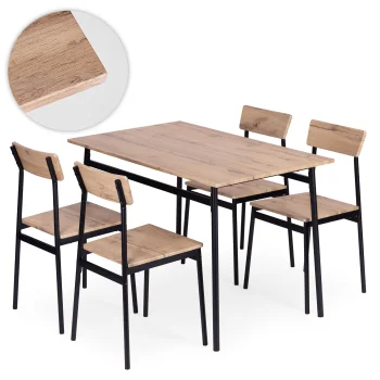 Modernhome MALMO Dining Furniture Set: Table + 4 Chairs