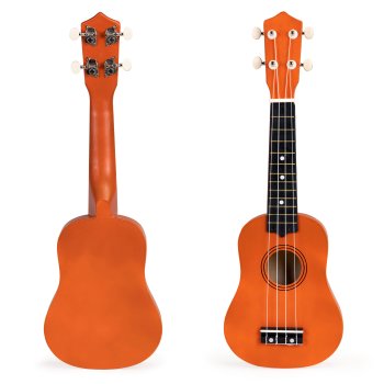 ECOTOYS Wooden Ukulele for Kids 4-String Toy Guitar