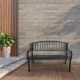 Bauerkraft G-414 Garden Bench with Backrest, Steel/Cast Iron, Black