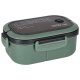 Bento Lunch Box with Compartments and Cutlery 1200ml, Green