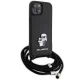 Karl Lagerfeld iPhone 15 Case Crossbody Saffiano Metal Pin, Black