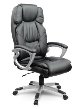 Sofotel EG-227 Ergonomic Leather Office Chair, Black