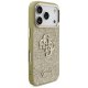 Guess Fixed Glitter Big 4G Metal Frame Case for iPhone 17 Pro, Gold