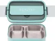 Two-Tier Lunch Box with Compartments and Cutlery, 1400ml, Blue