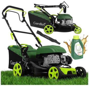 Self-Propelled Petrol Lawnmower Gardlov DriveX 149cc 40.6cm, black green