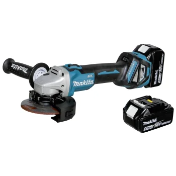 Makita DGA511RTJ Cordless Angle Grinder 18V 125 mm with 2x 5.0 Ah Batteries and Case