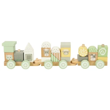 LULILO Vico Pastel Wooden Train with Blocks, 22 pcs