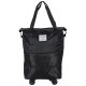 Foldable Travel Bag with Wheels, Large Capacity Expandable Duffel, Black