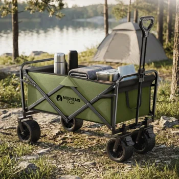 Folding Beach and Camping Wagon Cart Mountain Goat PRO - Military Green
