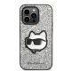 Karl Lagerfeld Glitter Choupette Case for iPhone 14 Pro Max, Silver