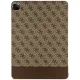 Guess iPad Pro 12.9\" Wallet Case 4G Stripe Allover, Brown