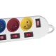 Maclean MCE204 M/W Power Strip, 5 Outlets with Switches, 1.5m