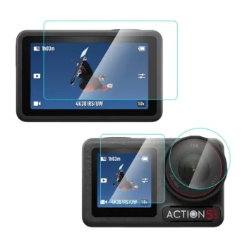 Puluz PU958T Tempered Glass Screen and Lens Protector Set for DJI Osmo Action 5 Pro, Clear