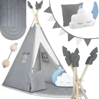 Nukido Nk-406 Kids Teepee Tent, Grey