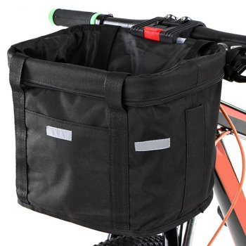 Large metal bike basket with click handlebar mount, black