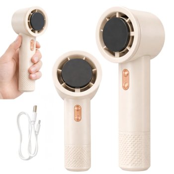 Pārnēsājams rokas mini USB ventilators uzlādējams, balts