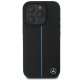 Mercedes MB Blue Line Leather MagSafe iPhone 16 Pro Case - Black