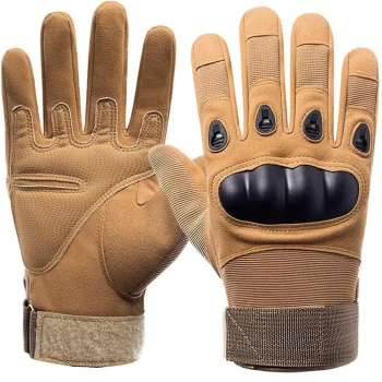 Tactical Gloves with Knuckle Protection, Size XL, Khaki