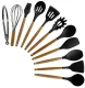 Kitchen Utensil Set, 12 Pieces, Black/Brown