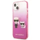 Karl Lagerfeld Gradient Ikonik Karl&Choupette Case for iPhone 13 mini, Pink