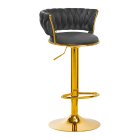 Velvet Makeup and Bar Stool 4Rico QS-B313a, grey