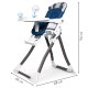 ECOTOYS Reindeer Foldable High Chair for Babies with Adjustable Tray and Footrest