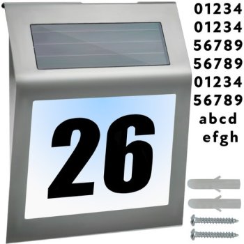 Izoxis Solar Powered LED House Number 24357 with Dusk Sensor