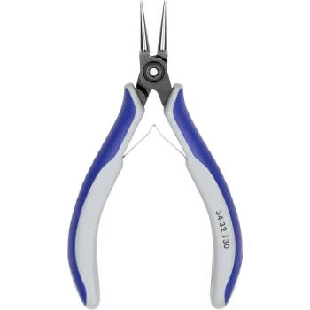 KNIPEX Precision Electronics Round Gripping Pliers 34 32 130, 135 mm, Blue/Grey
