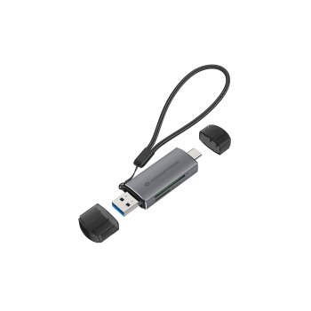 Conceptronic BIAN05G 2-in-1 Dual Plug Card Reader Grey
