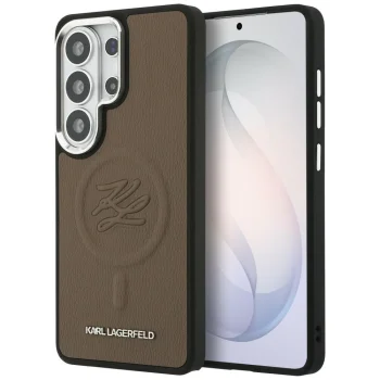 Karl Lagerfeld Embossed Ring MagSafe Case for Samsung Galaxy S26 Ultra - Brown