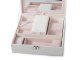 Jewelry Case Display Box Storage Organizer With Mirror, White