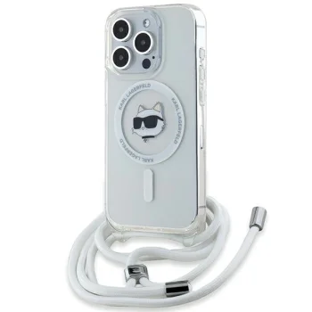 Karl Lagerfeld iPhone 14 Pro Max Case IML Choupette Head & Cord MagSafe, Transparent