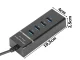 4-Port USB 3.0 Hub Adapter, Black
