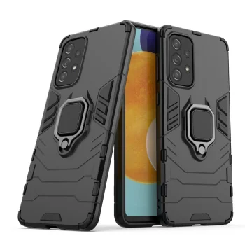 Ring Armor Case for Samsung Galaxy A73 with Ring Holder, Black