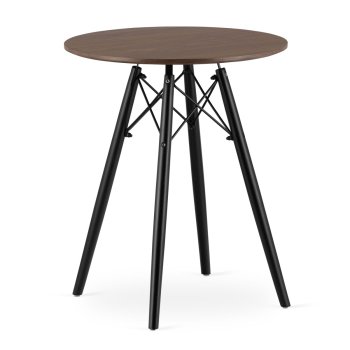 TODI Modern Scandinavian Round Coffee Table 60cm, Brown