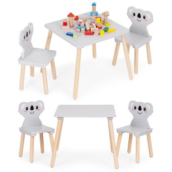ECOTOYS Kids Furniture Set: Table and 2 Koala Chairs