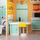 Wooden Pastel Dollhouse Villa DIY Model with Furniture 117 cm