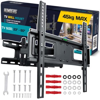 Humberg Full Motion TV Wall Mount for 23-60 Inch TVs, 45 kg