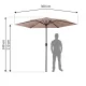 Plonos 488402 Folding Garden Parasol 300 cm with Cover, Beige