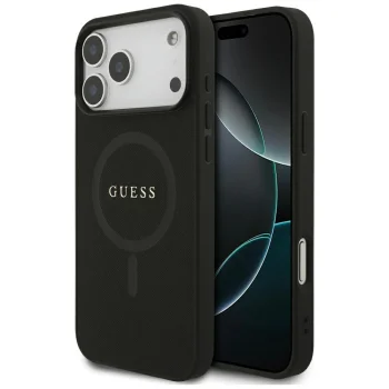 Guess Saffiano Classic Logo MagSafe Case for iPhone 17 Pro Max / 18 Pro Max - Black