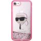 Apple iPhone 8 / 7 / SE (2020) (2022) 4.7\" Karl Lagerfeld Glitter Karl Head Case Cover (KLHCI8LNKHCP), Pink