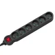 Maclean MCE225 Power Strip, 6 Outlets, with Switch, 1.5m, 2300W, Black