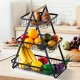 3-Tier Metal Fruit and Vegetable Basket DA78A, Black