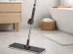 Flat Microfiber Floor Mop with Telescopic Handle and Rotating Head, Grey