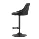 Swivel Bar Stool with Adjustable Height and Footrest, Faux Leather, Black